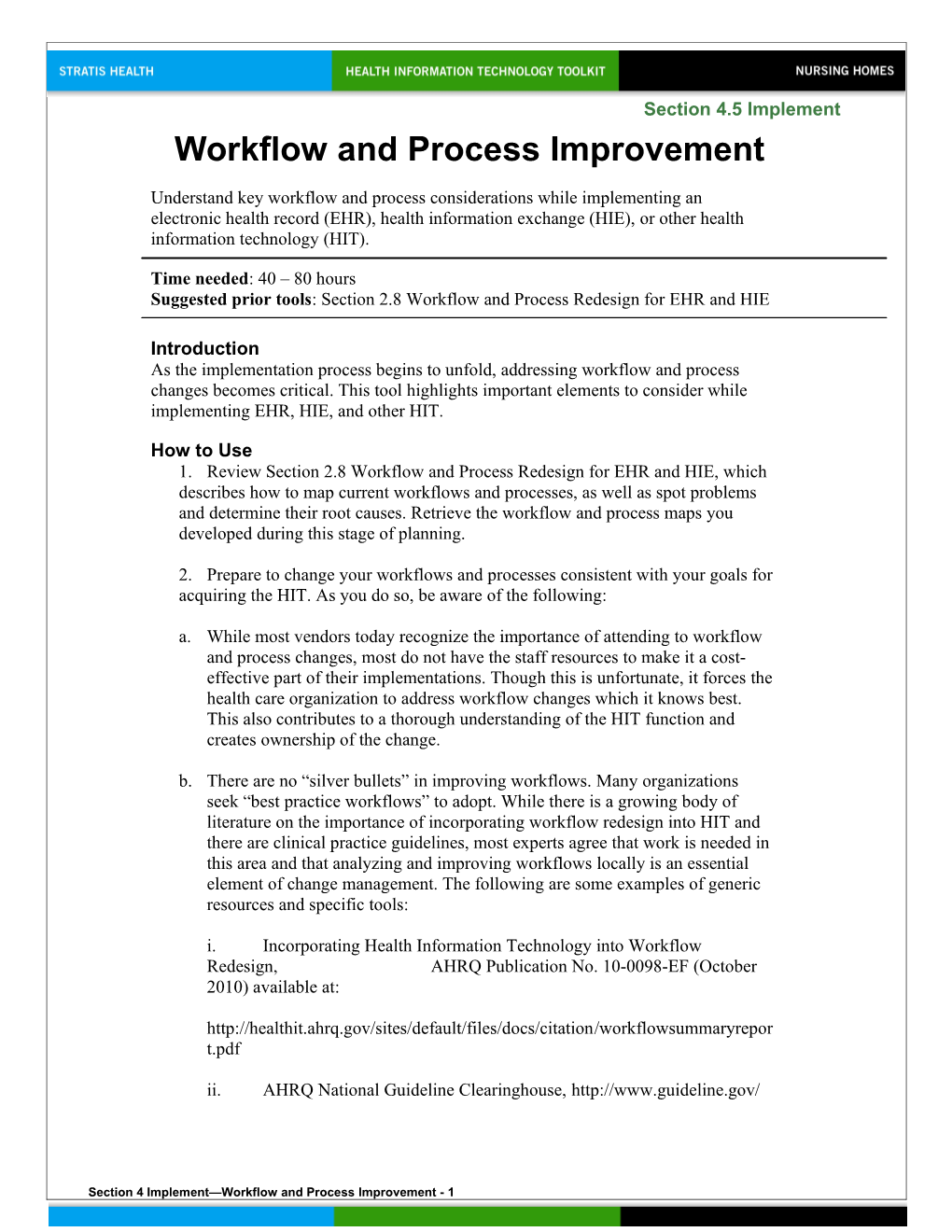 4 Workflow and Process Improvement