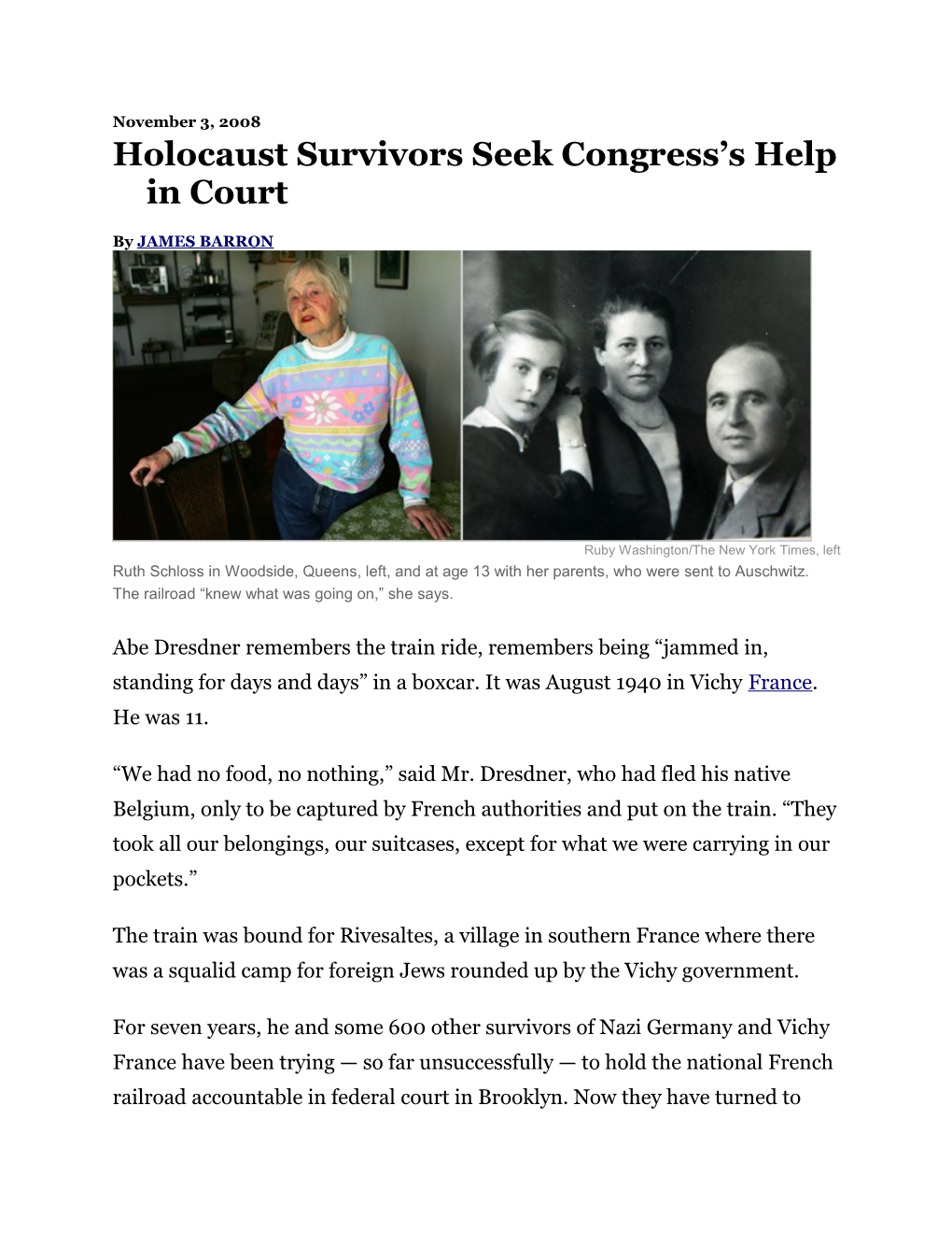Holocaust Survivors Seek Congress S Help in Court