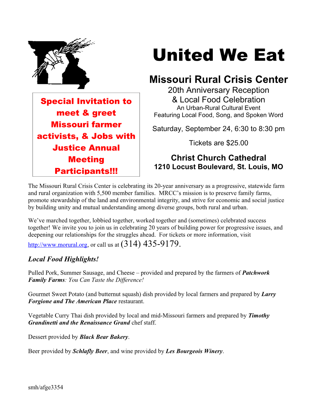 United We Eat, September 24