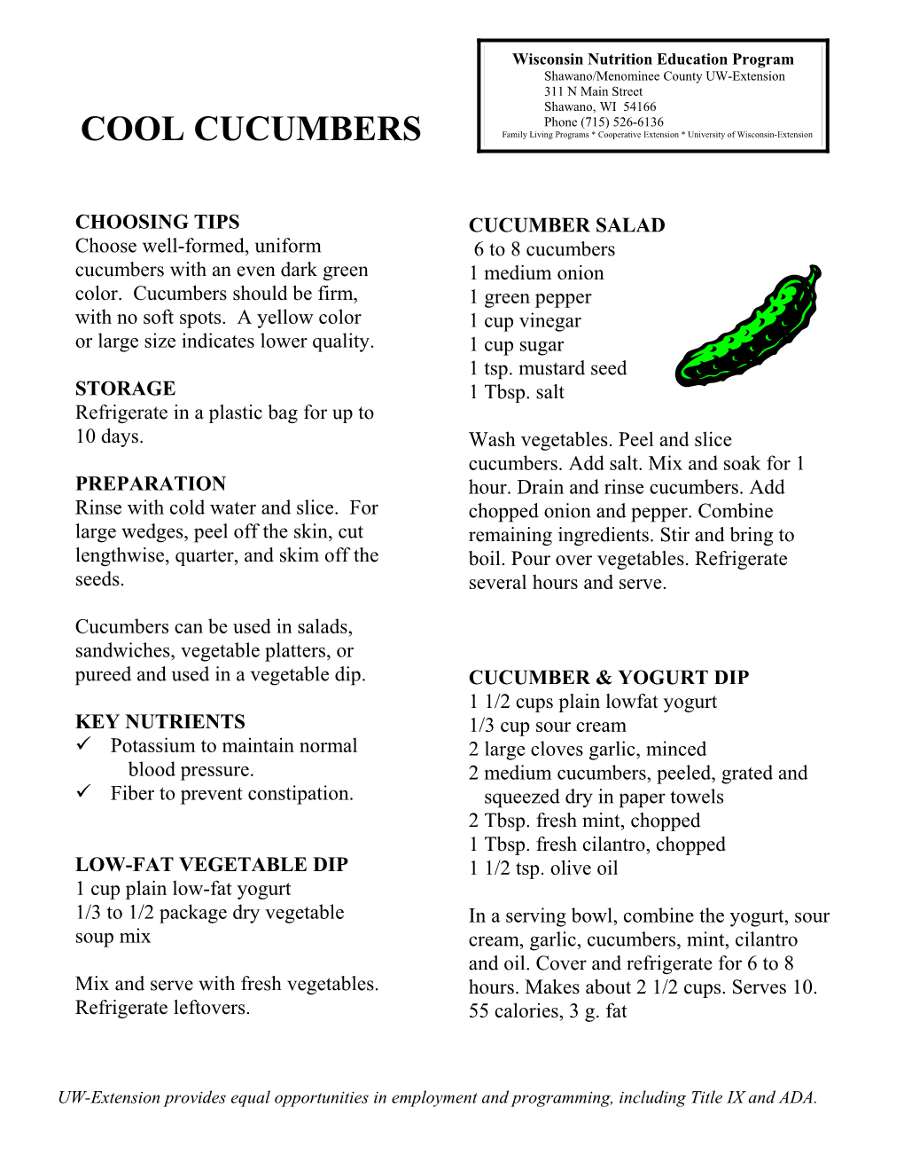 Cool Cucumbers