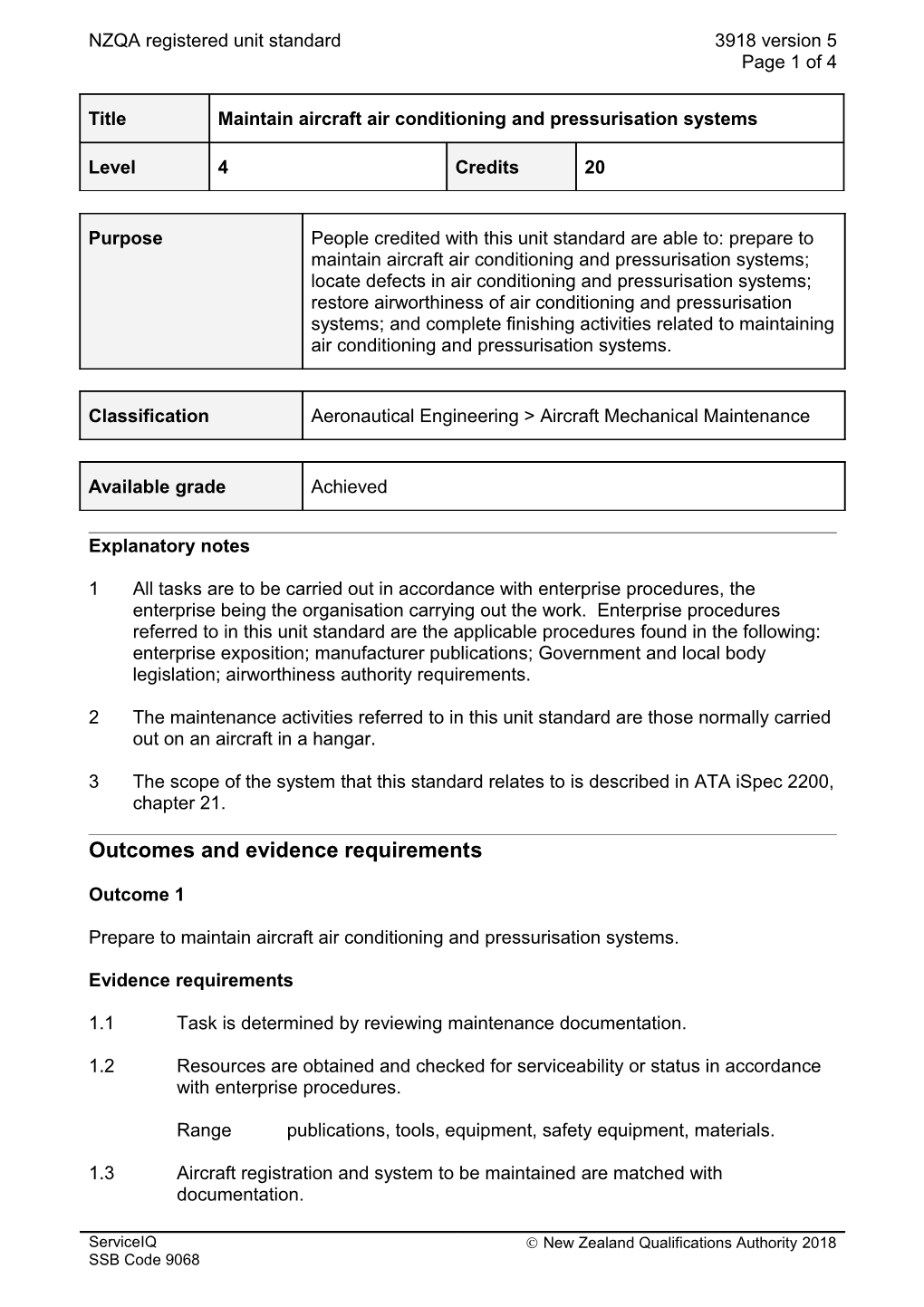 3918 Maintain Aircraft Air Conditioning and Pressurisation Systems