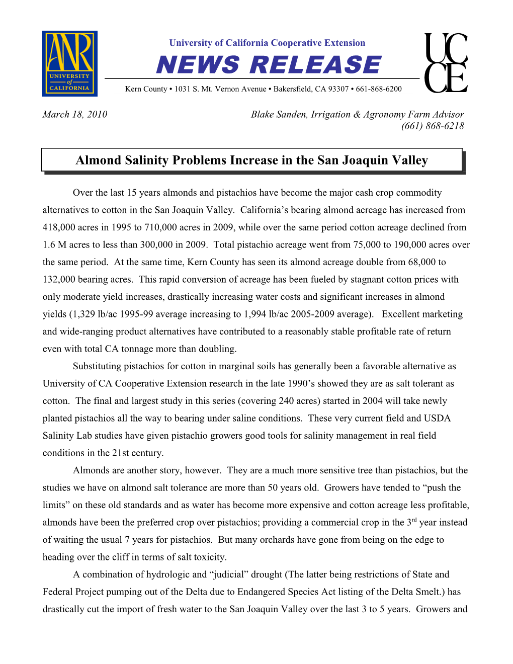 Using Saline Groundwater for Large-Scale