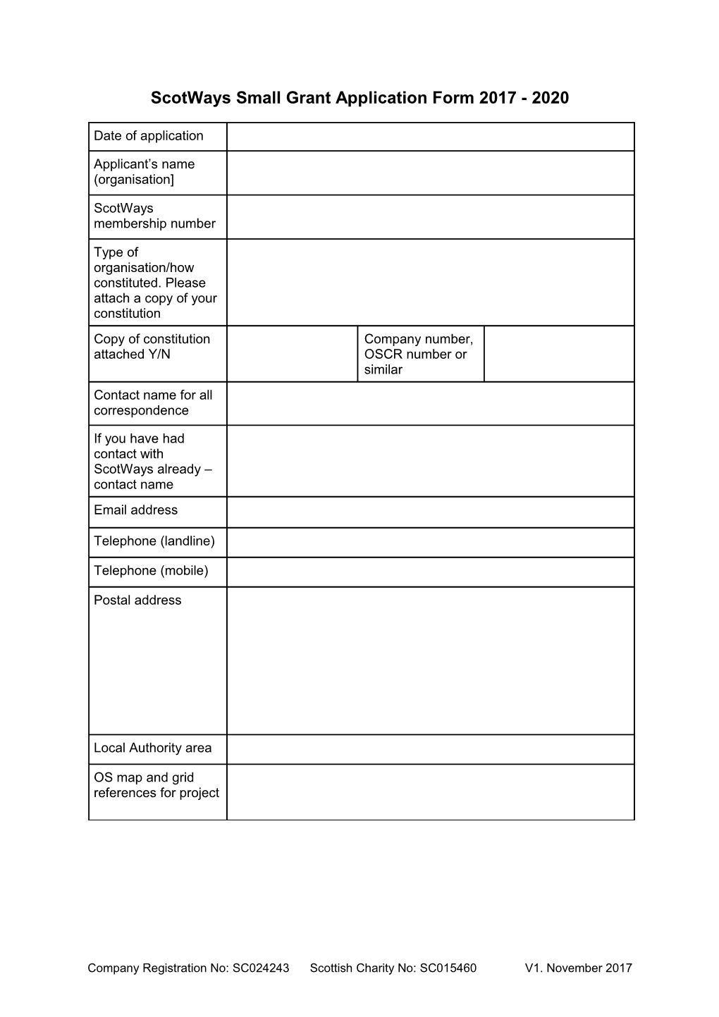 Scotwayssmall Grant Applicationform 2017 - 2020