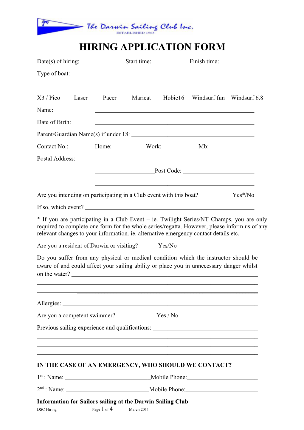 Hiring Application Form