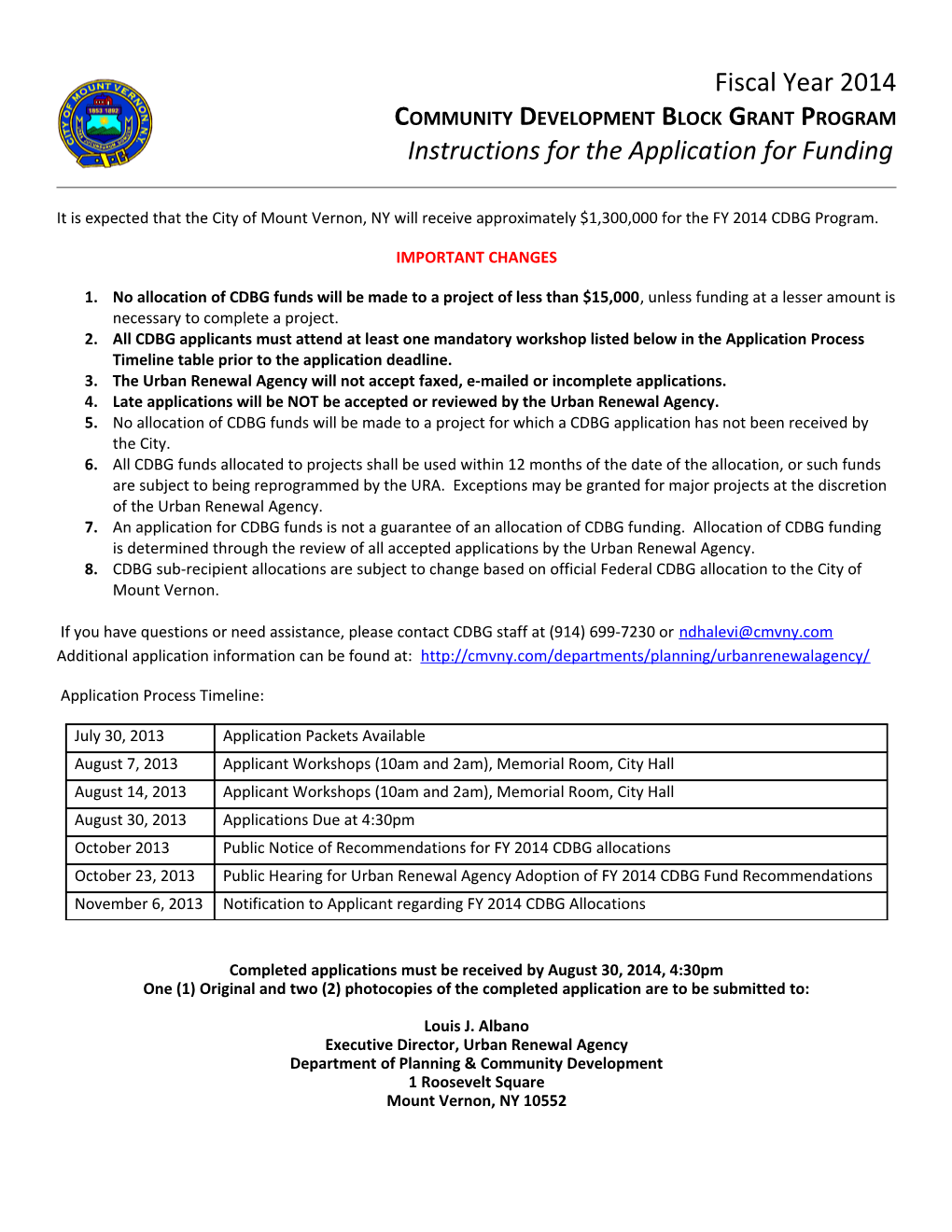 Instructions for the Application for Funding