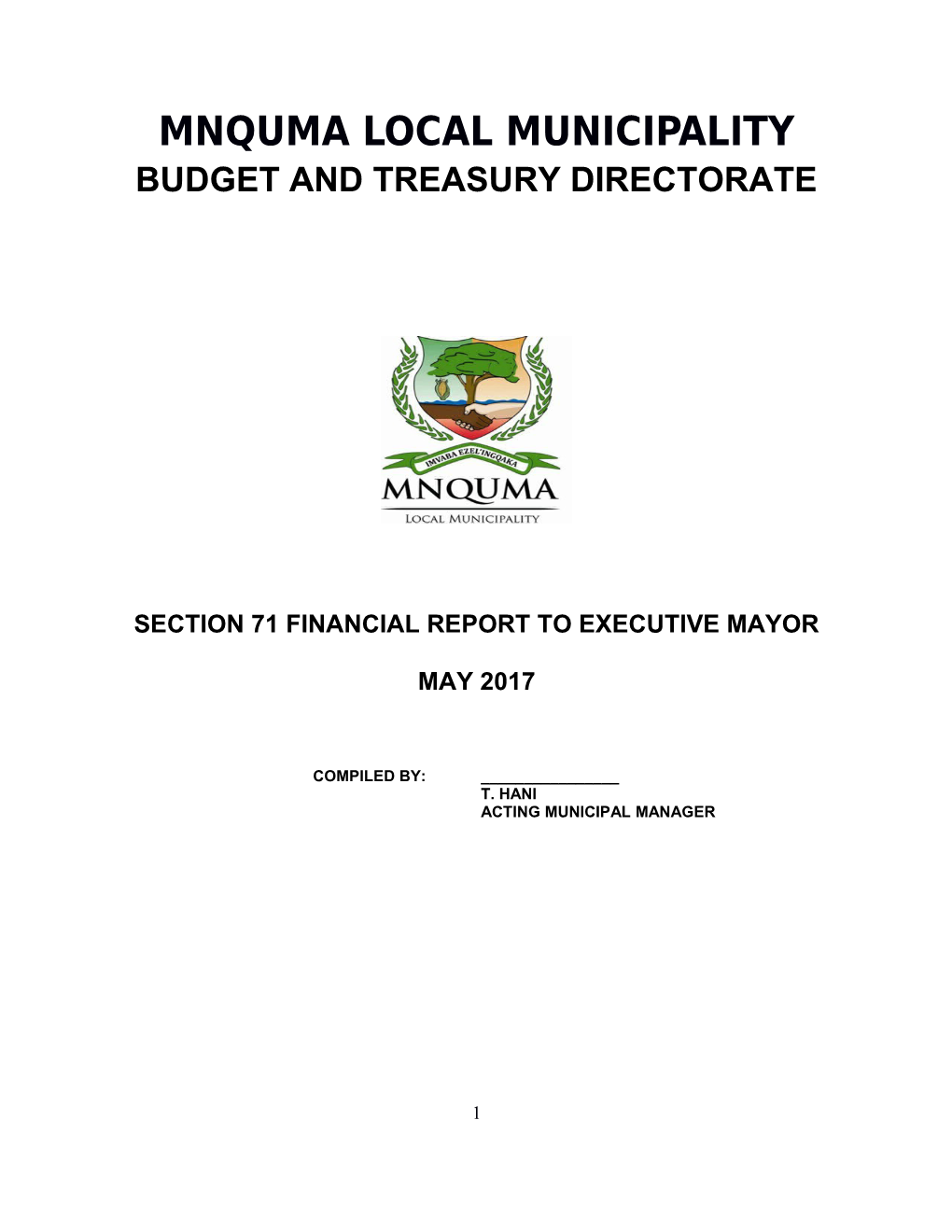 Budget and Treasury Directorate