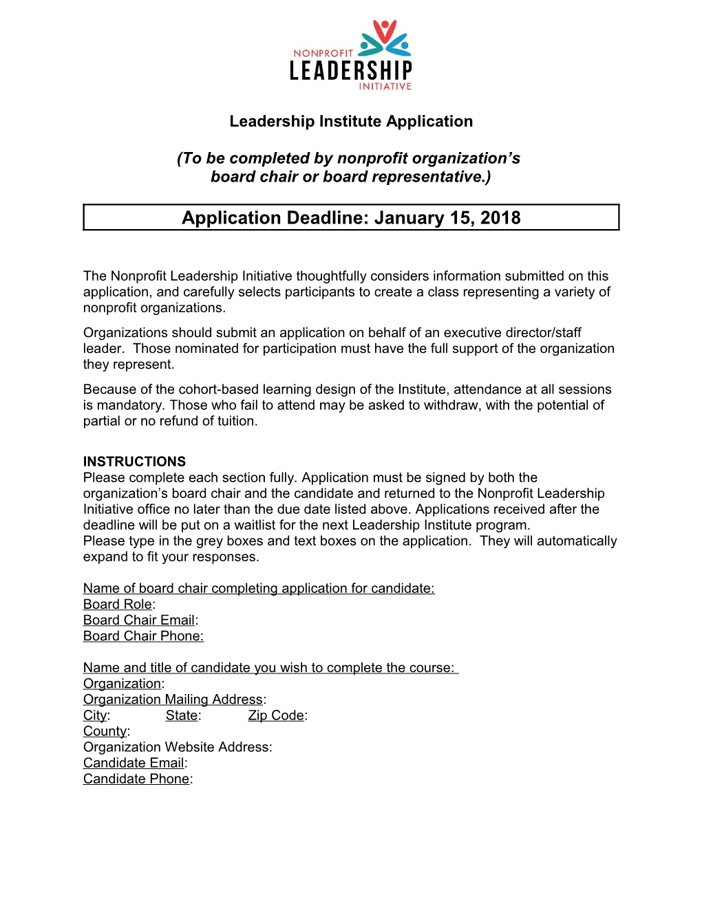 Leadershipinstitute Application