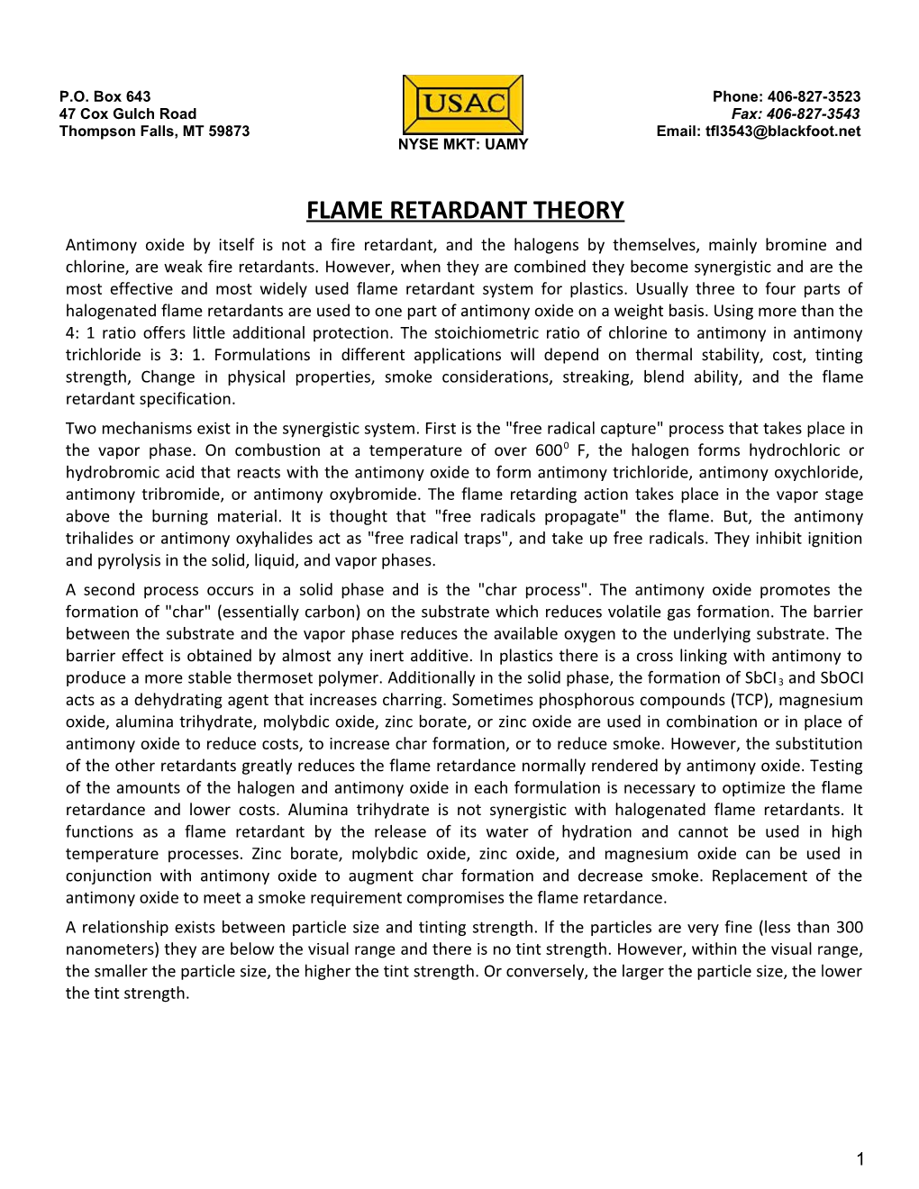 Flame Retardant Theory