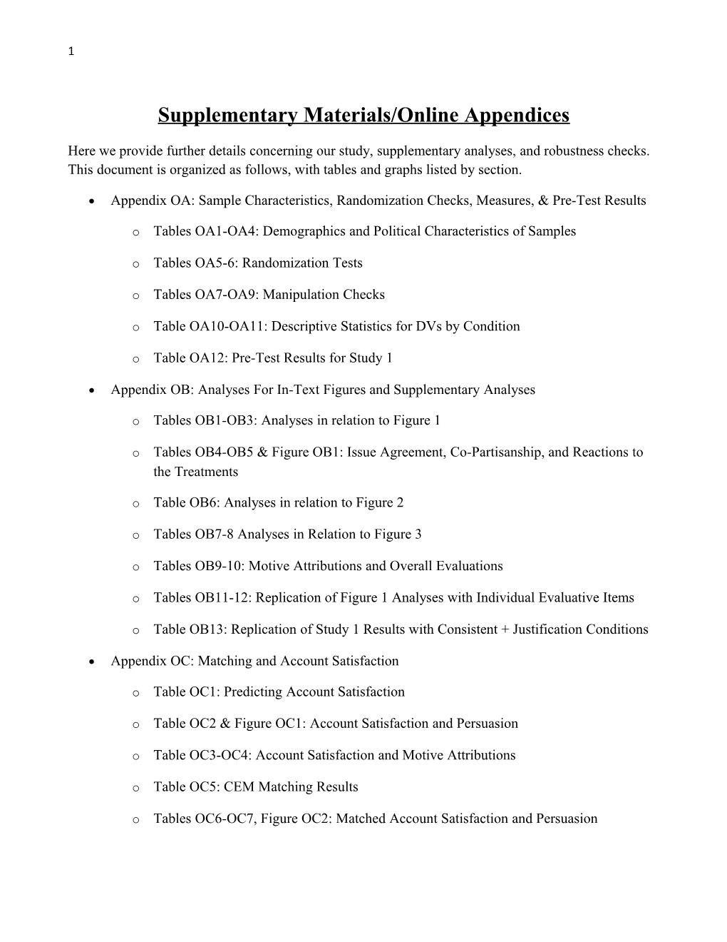 Supplementary Materials/Online Appendices