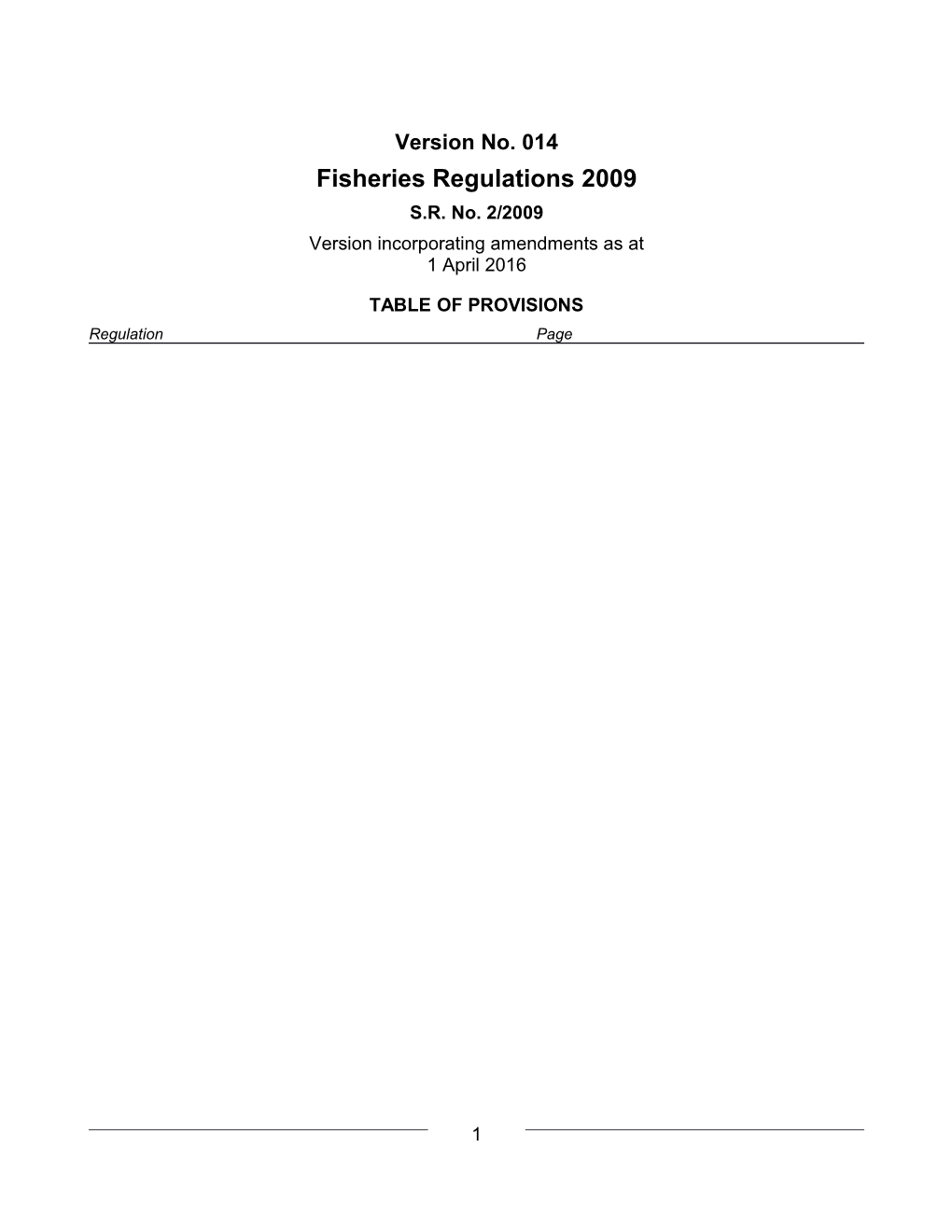 Fisheries Regulations 2009