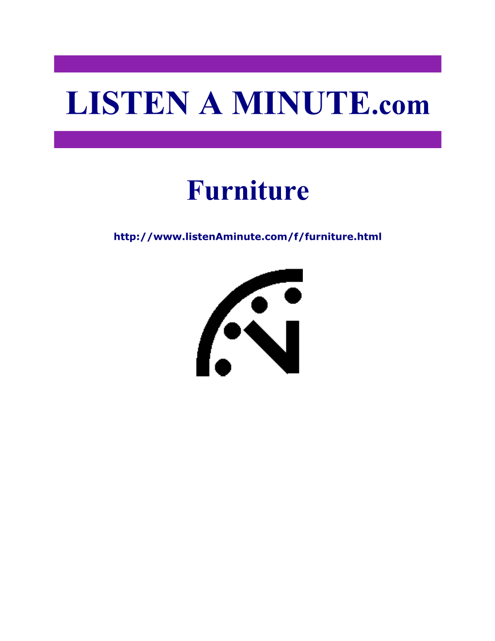 Listen a Minute.Com - ESL Listening - Furniture