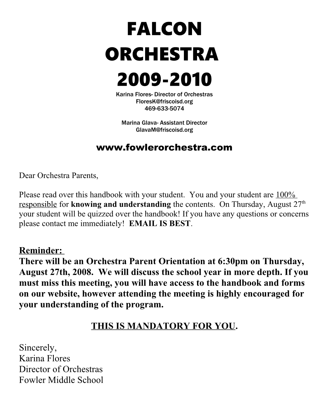 Karina Flores- Director of Orchestras