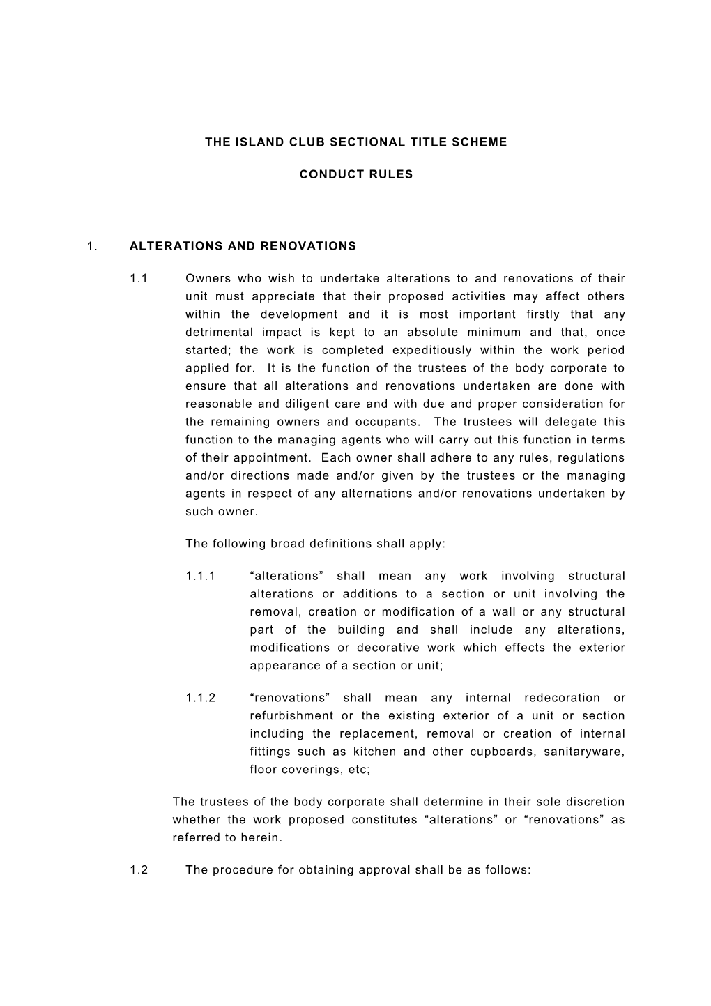 The Island Club Sectional Title Scheme