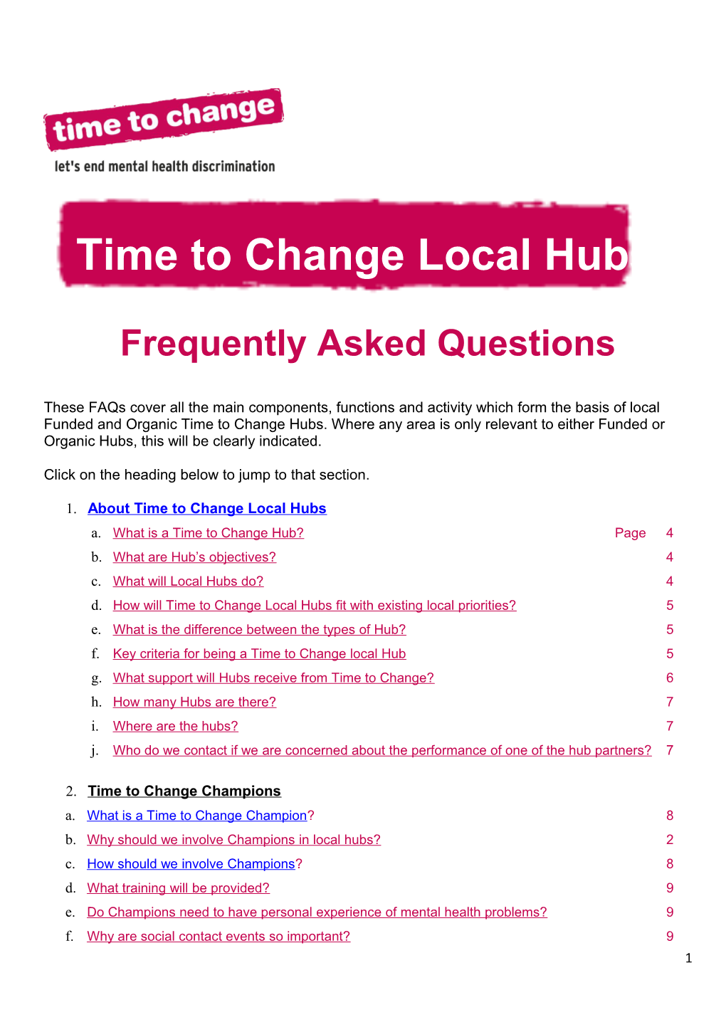 Time to Change Local Hubs