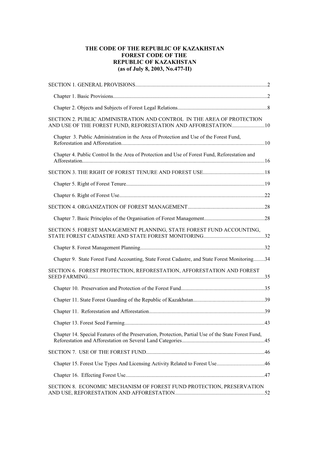 The Code of the Republic of Kazakhstan