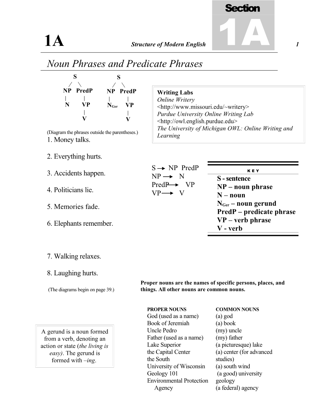 Noun and Predicate Phrases