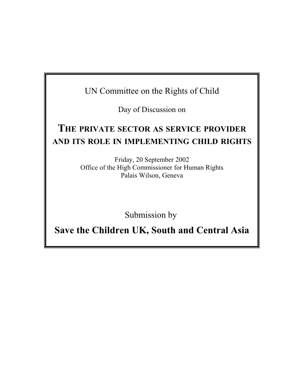 UN Committee on the Rights of Child