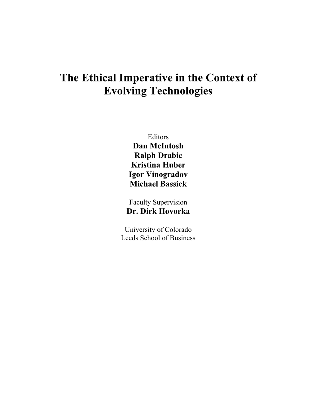 Chapter 1: Ethics of Biotechnologies