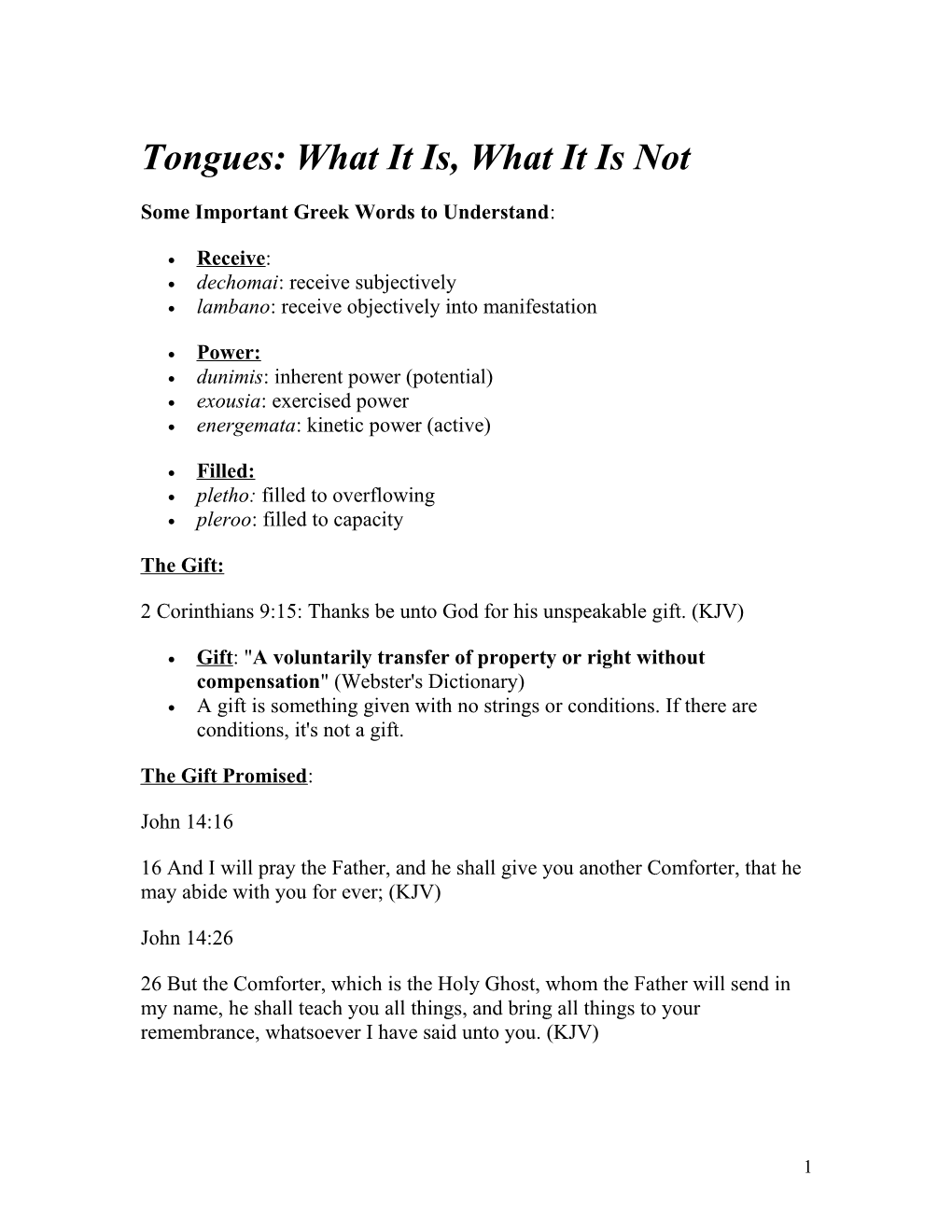 Tongues: What It Is, What It Is Not