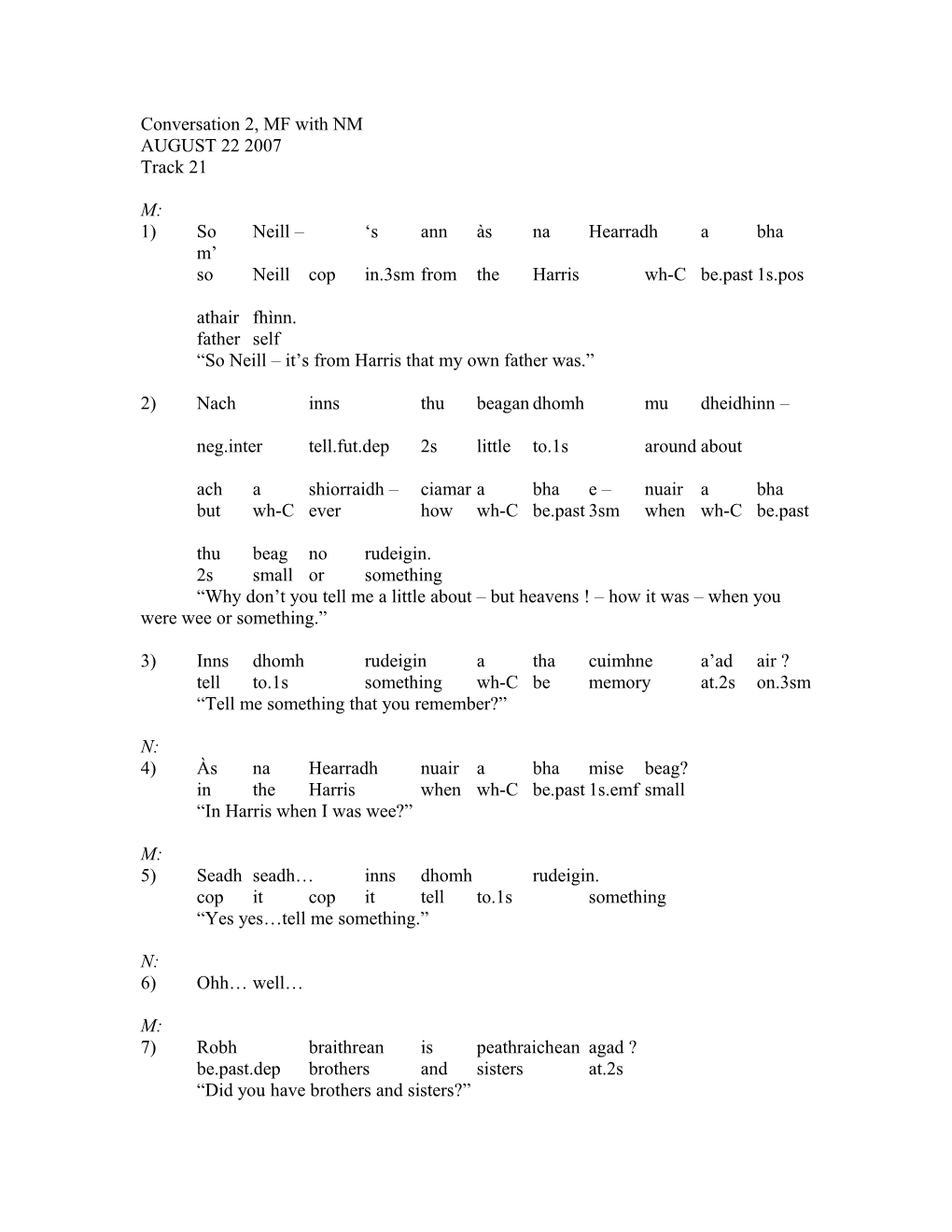 Transcription 2 Neil Macleod