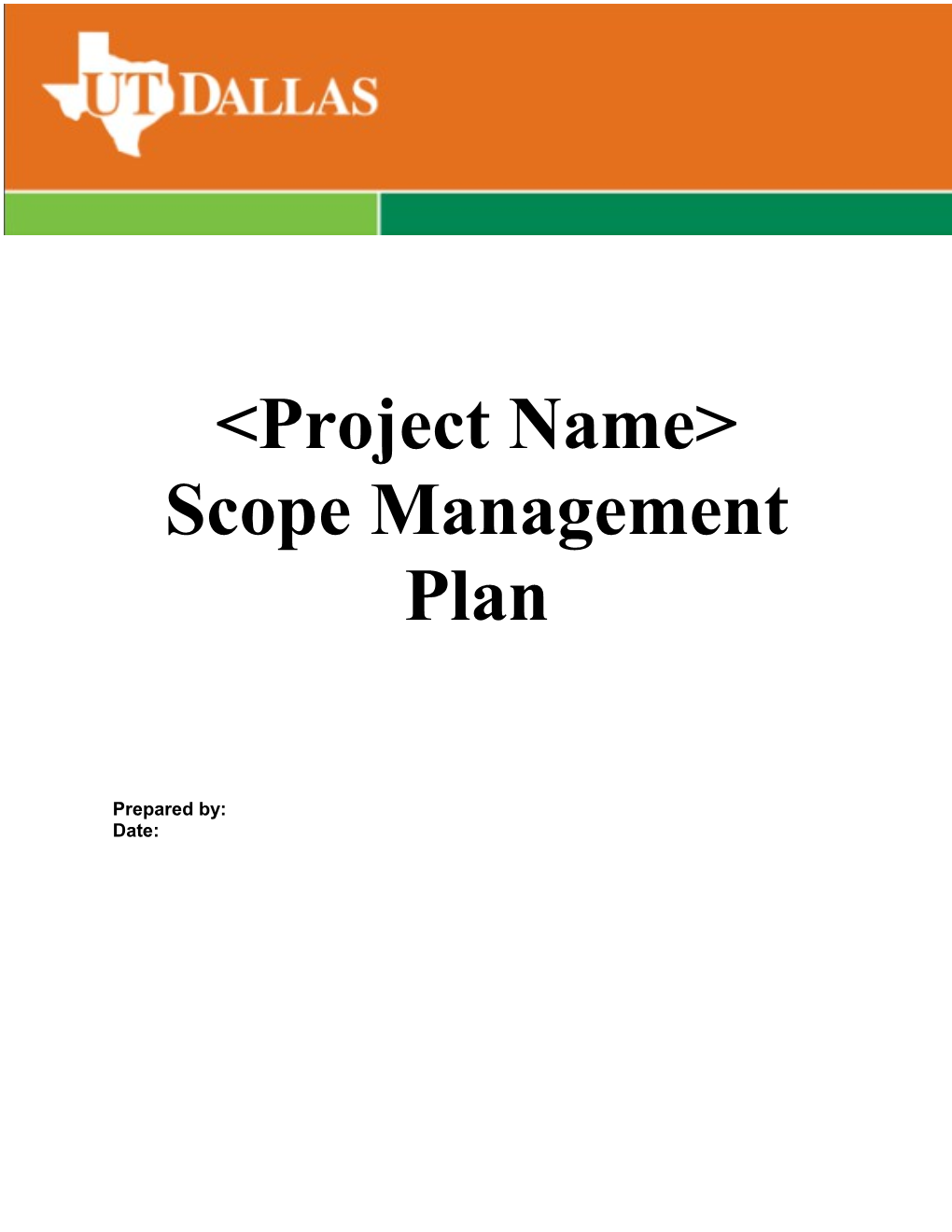 Scope Management Plan Template