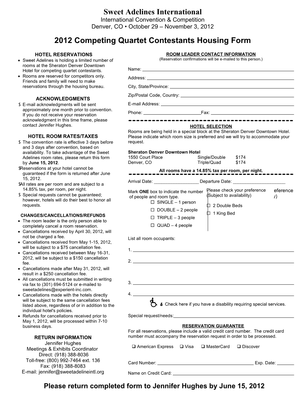 2012Competing Quartet Contestants Housing Form