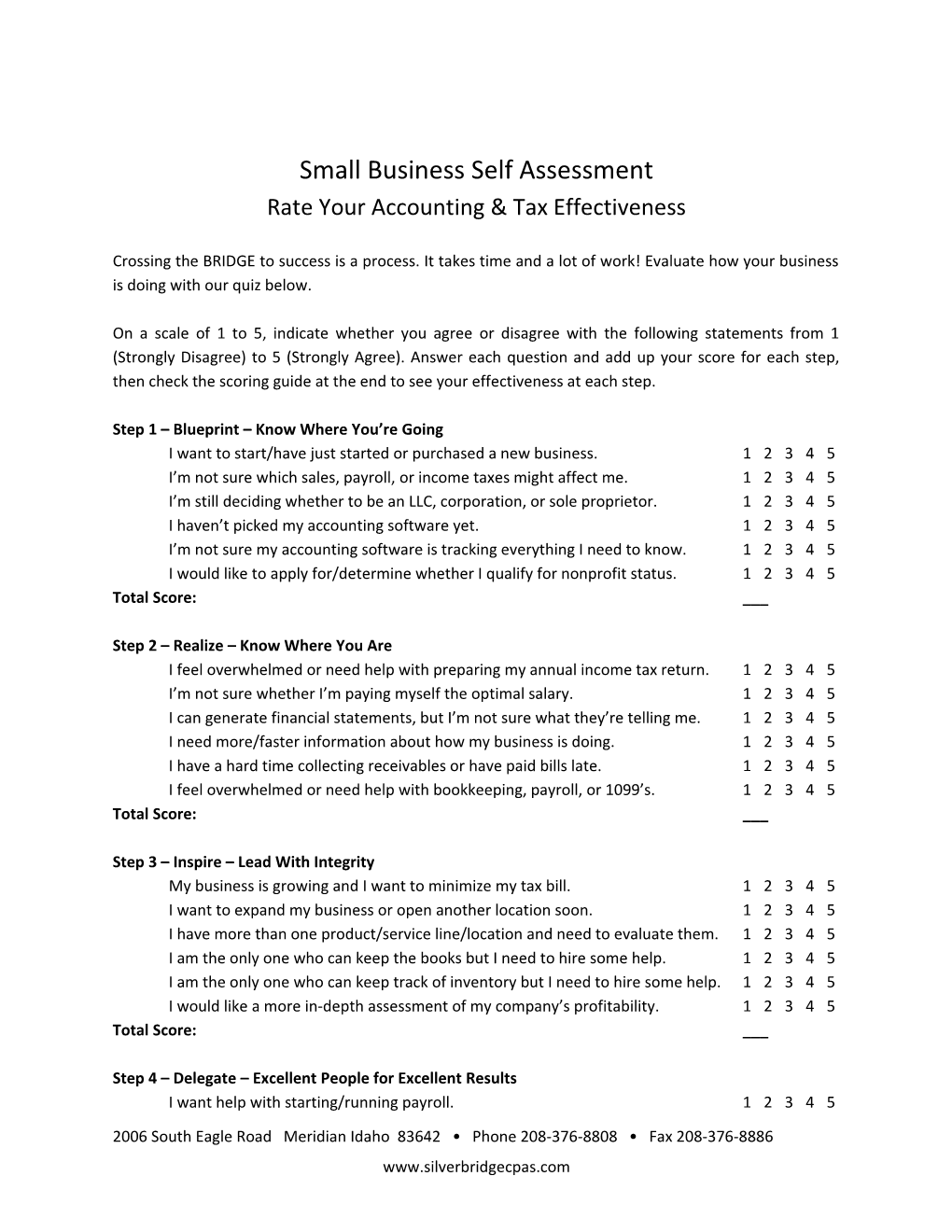 Small Business Self Assessment