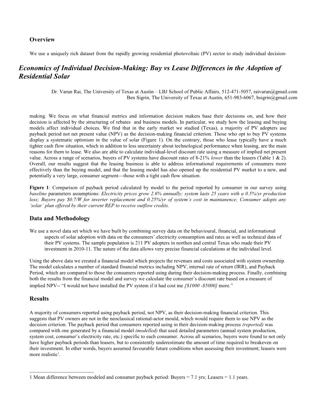 Economics of Individual Decision-Making: Buy Vs Lease Differences in the Adoption Of