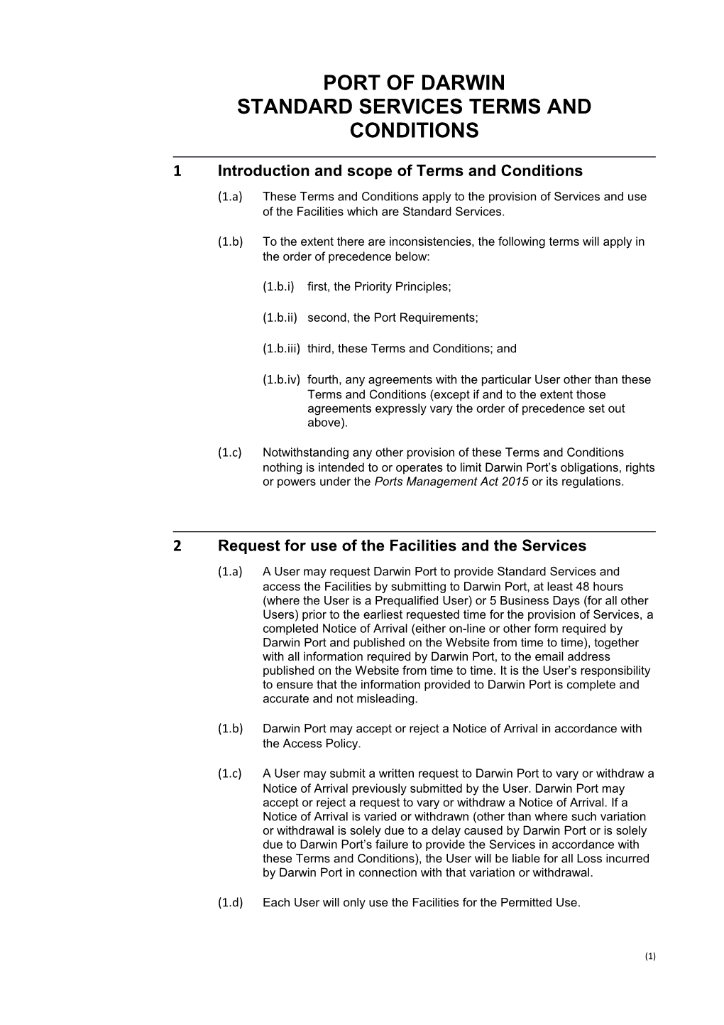 Attachment C - Draft Standard Terms Submitted 16 May 2017