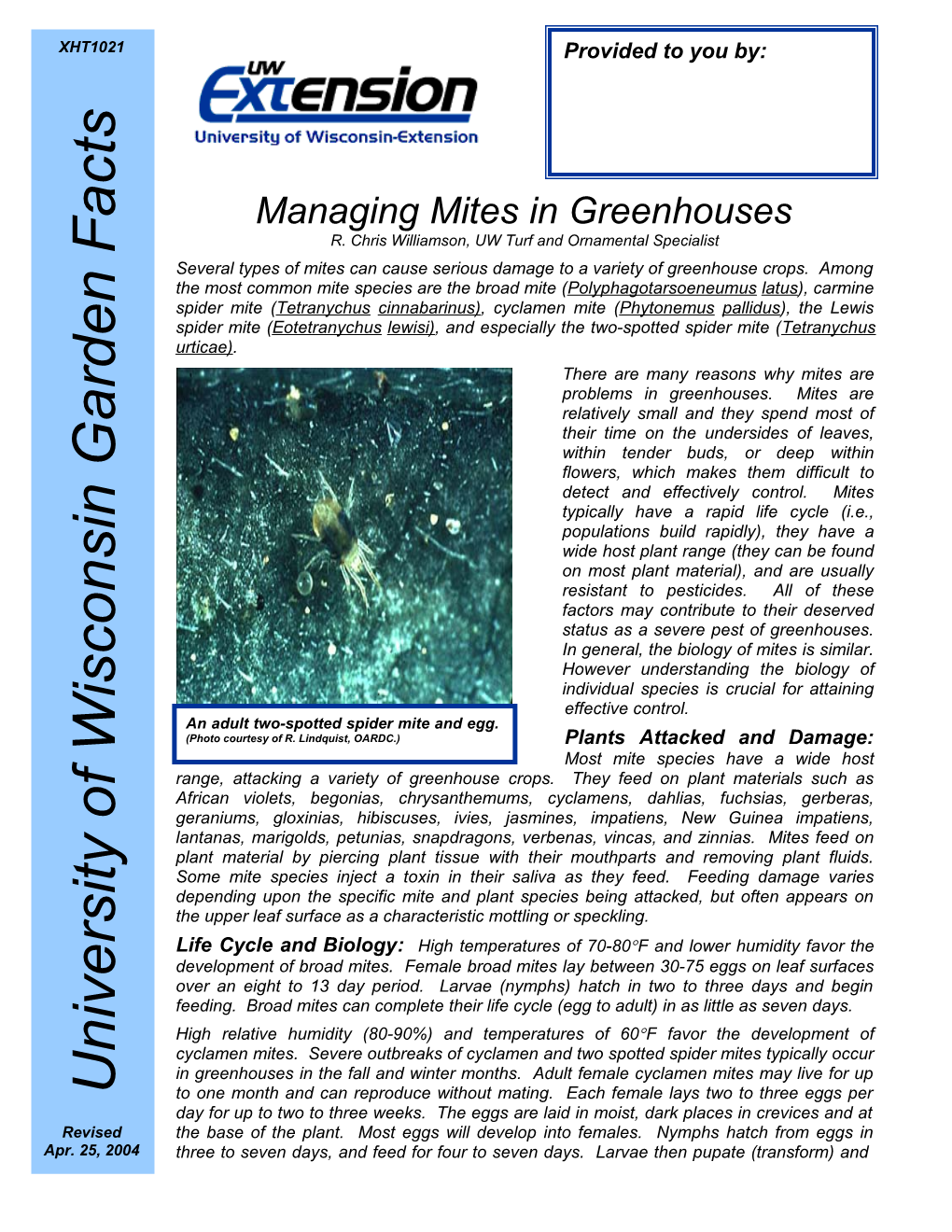 Managing Mites in Greenhouses