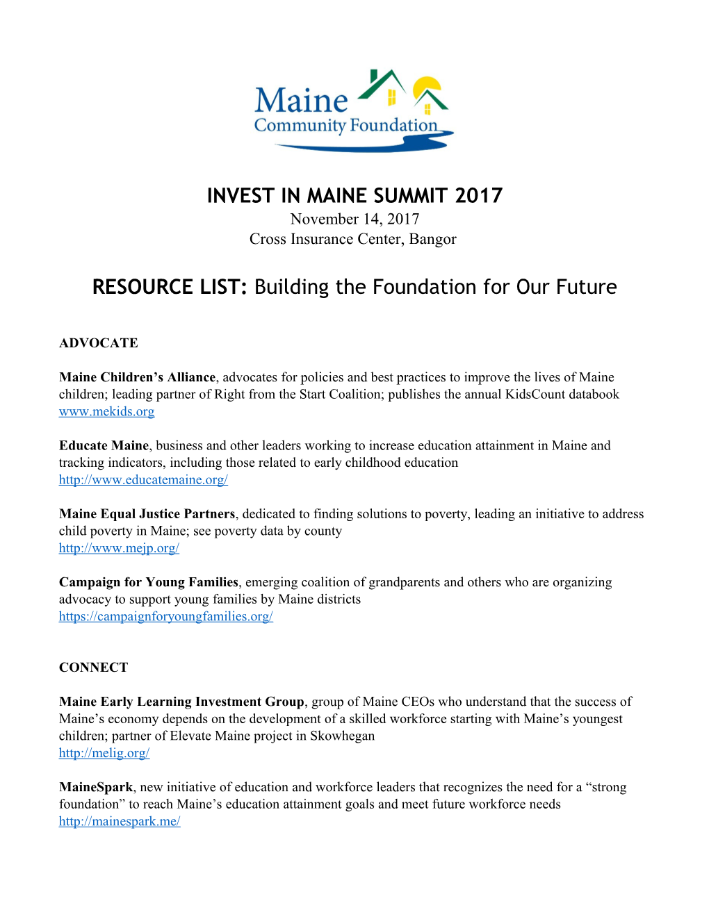 Invest in Maine Summit 2017