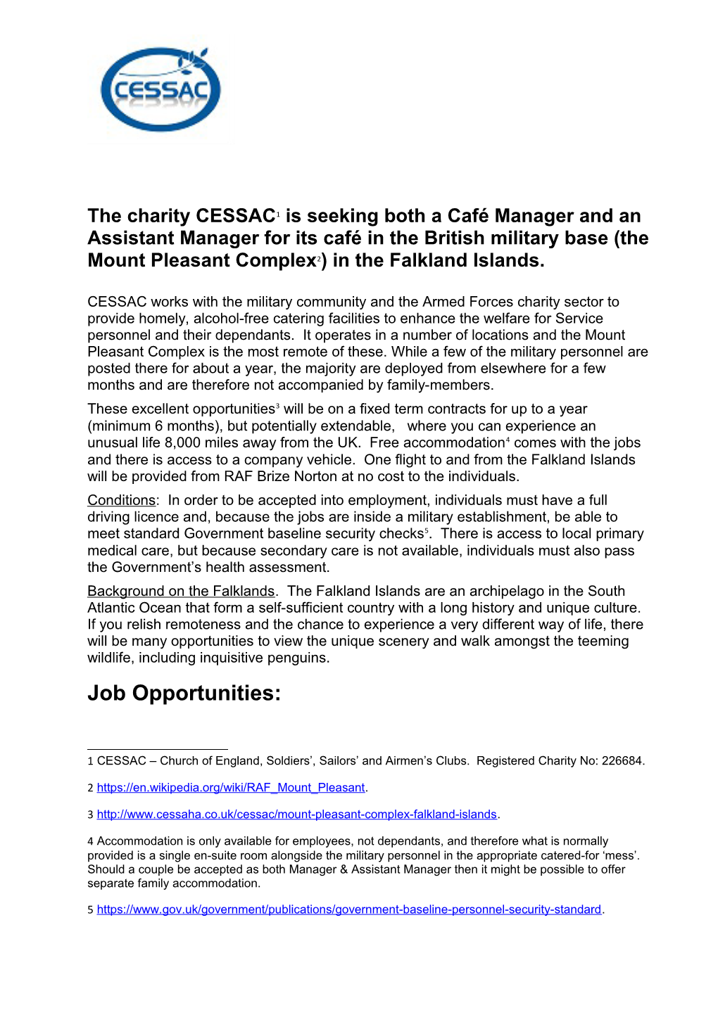 The Charity CESSAC 1 Is Seeking Both a Café Manager and an Assistant Managerforitscaféin