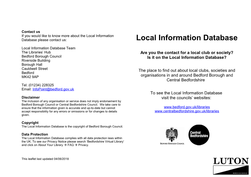 Local Information Database