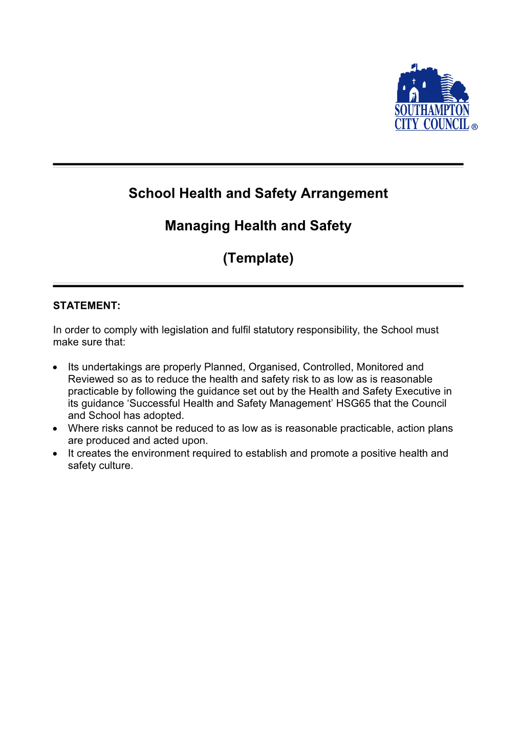 Council Health and Safety Policy Statement