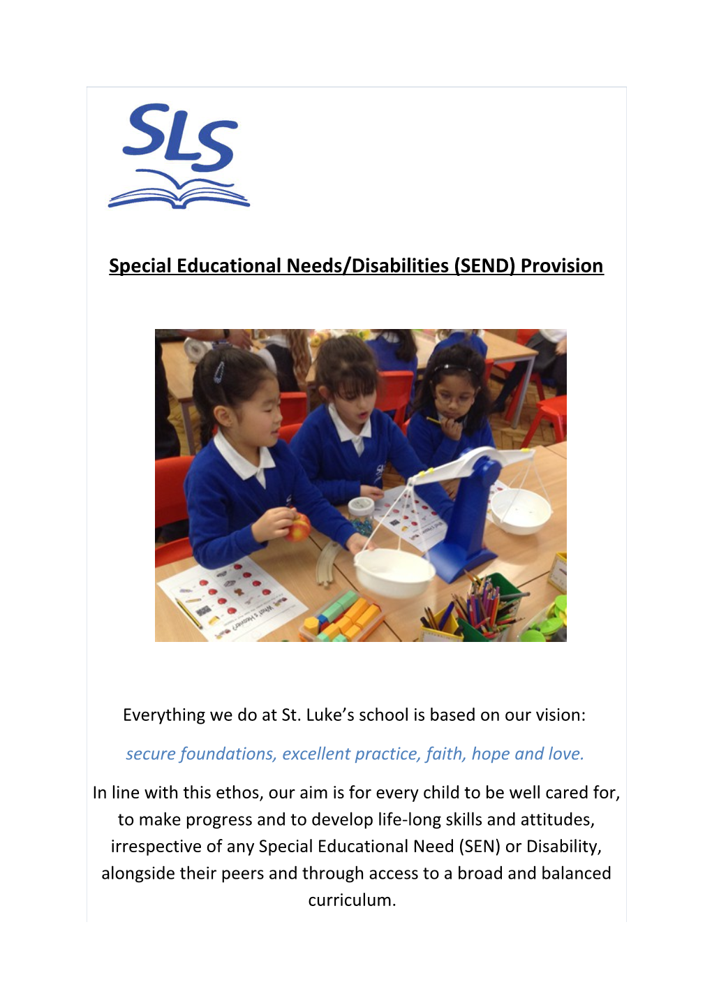 Special Educational Needs/Disabilities (SEND) Provision