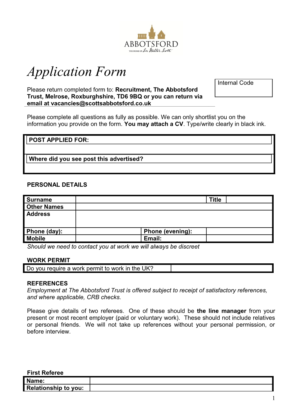 NCVO Application Form