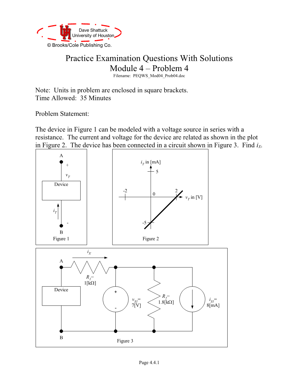 Practice Examination Module 4 Problem 4