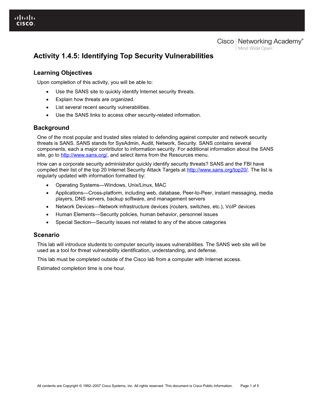 Identifying Top Security Vulnerabilities
