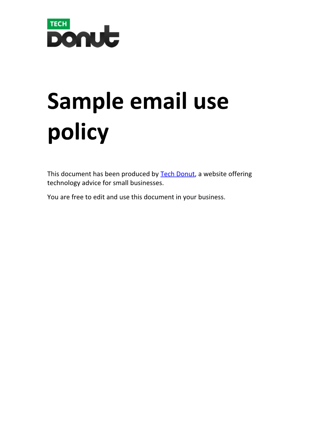 Sample Emailuse Policy