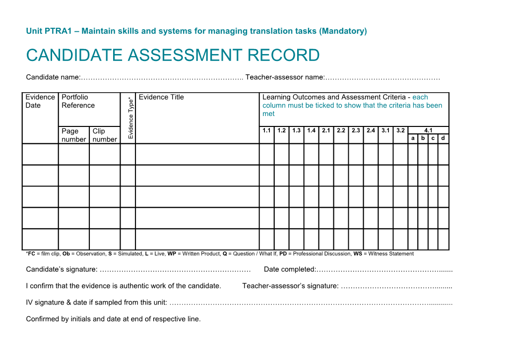 Unit PTRA1 Maintain Skills and Systems for Managing Translation Tasks (Mandatory)