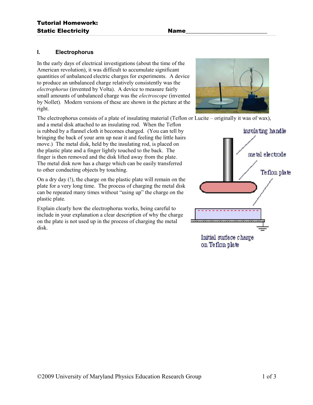 Homework 1: Static Electricity