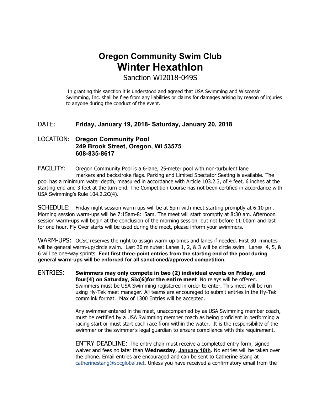 Oregon Community Swim Club