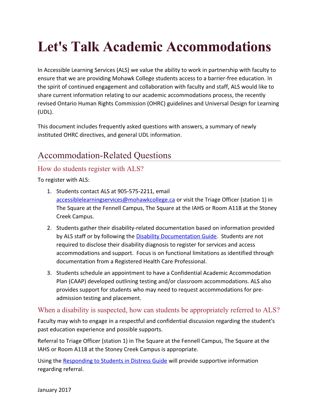 Let's Talk Academic Accommodations