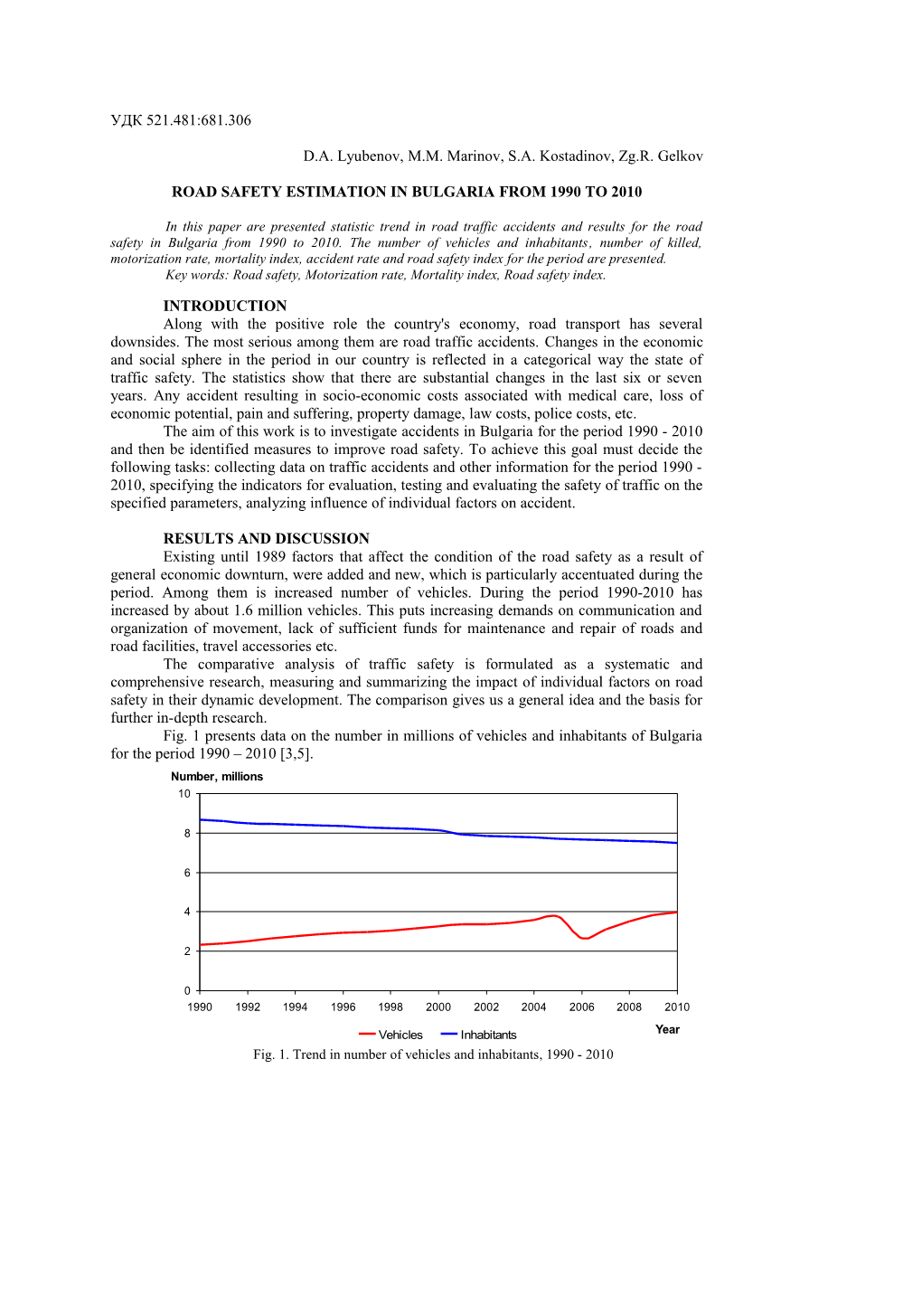 Road Safety Estimation in Bulgaria from 1990 to 2010