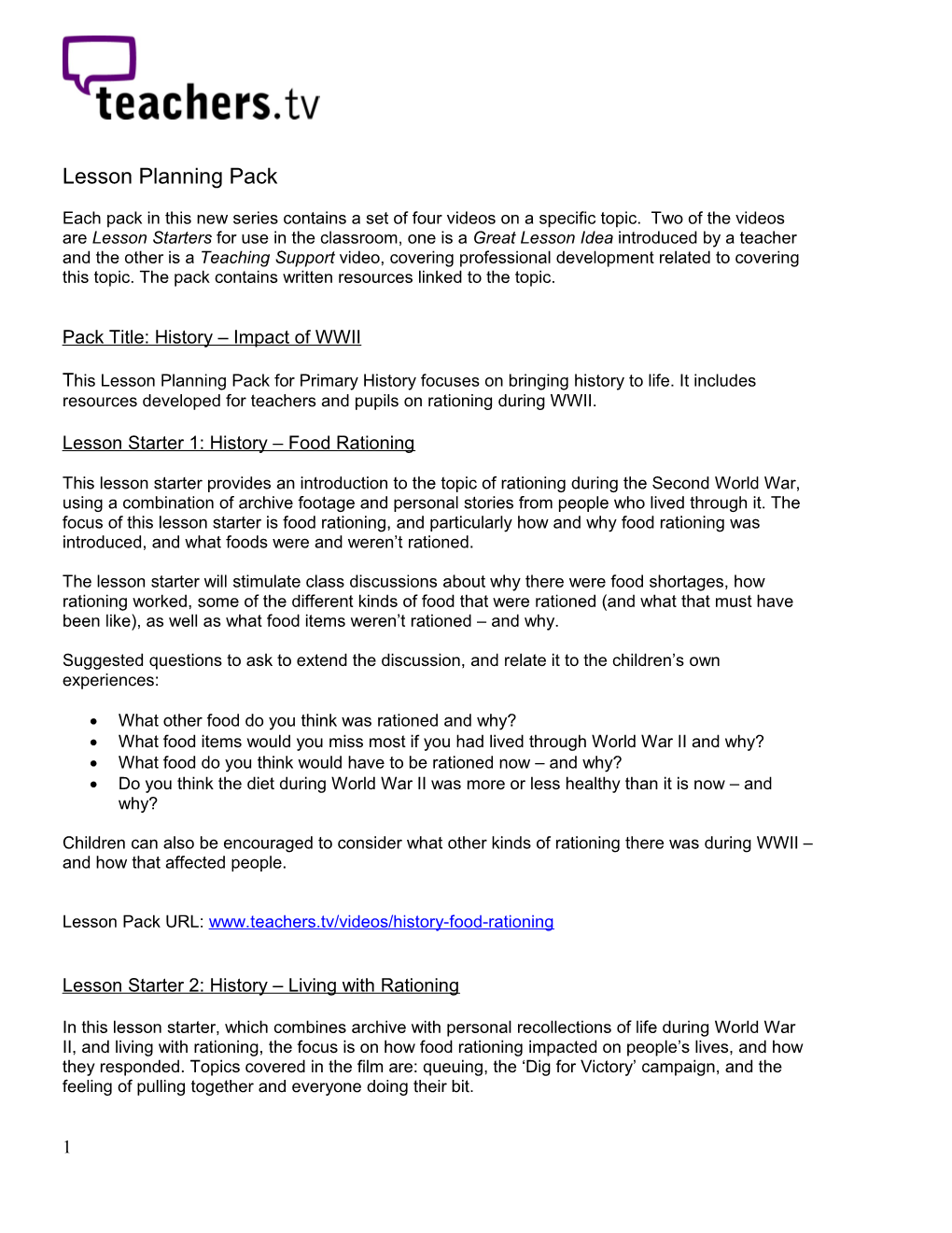 Lesson Planning Pack