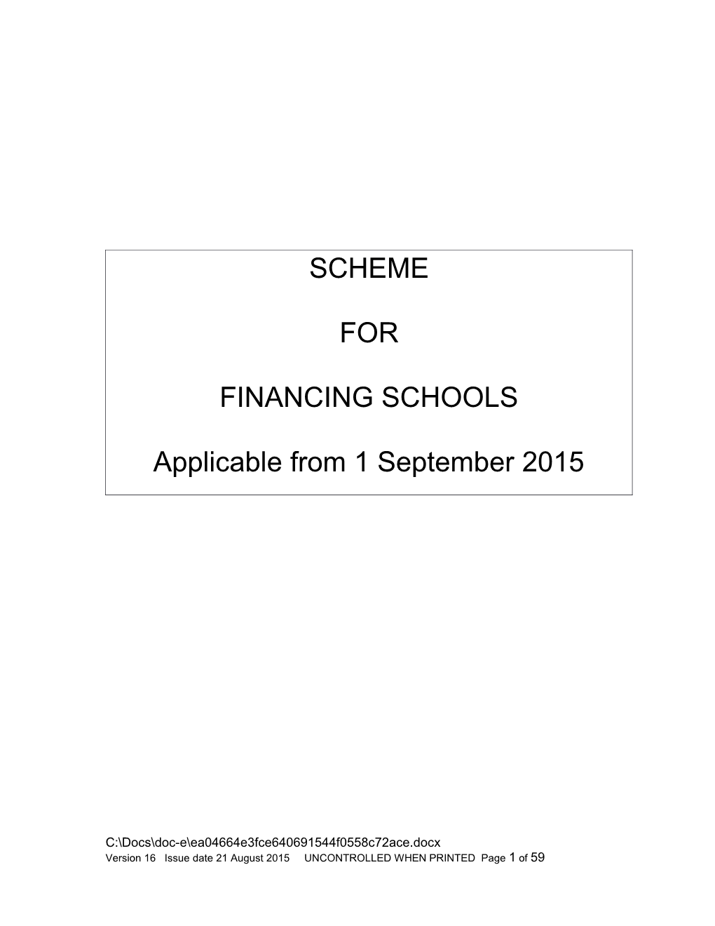 Financing Schools