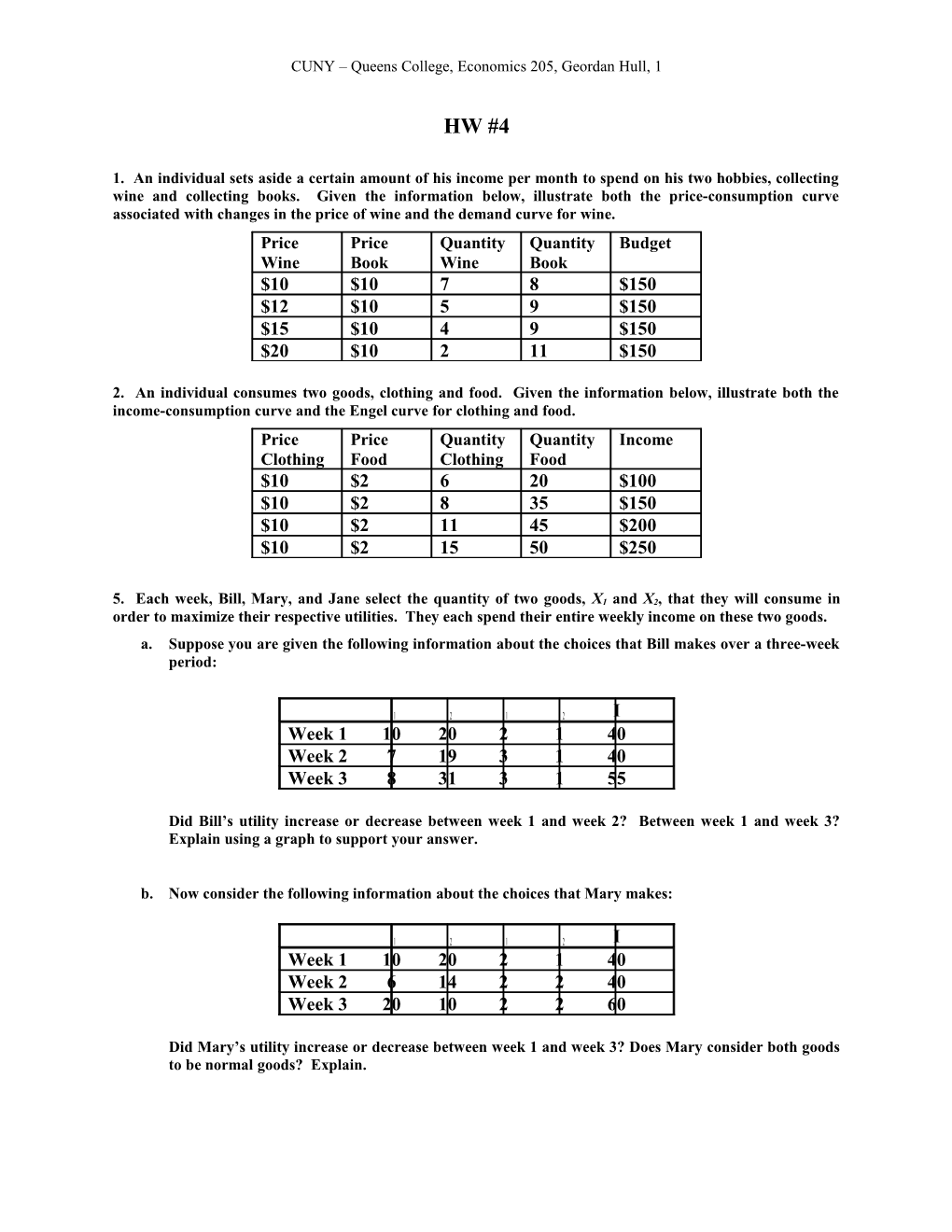 CUNY Queens College, Economics 205, Geordan Hull, 1