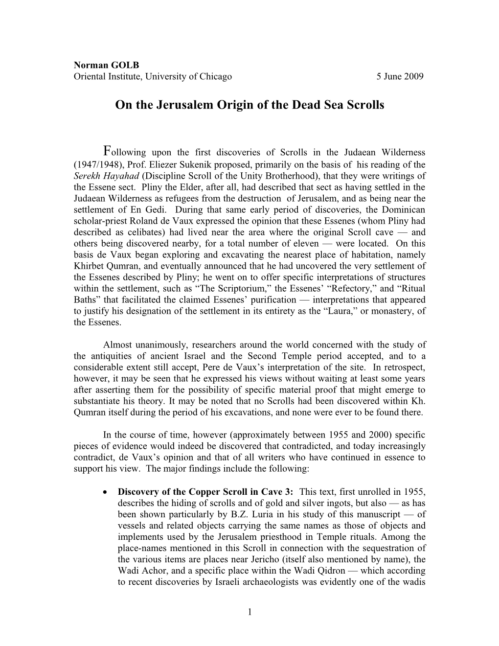 On the Jerusalem Origin of the Dead Sea Scrolls