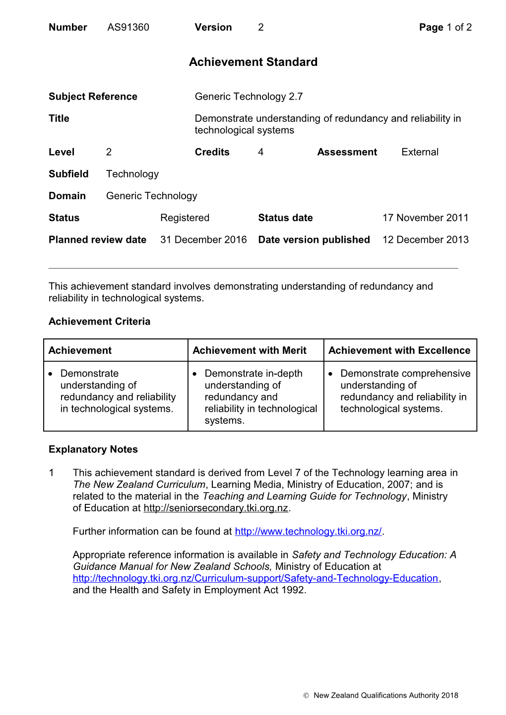 91360 Demonstrate Understanding of Redundancy and Reliability in Technological Systems