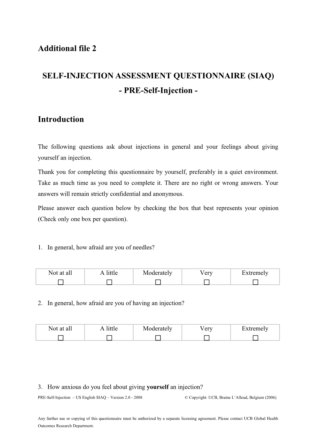 Self-Injection Assessment Questionnaire (Siaq)